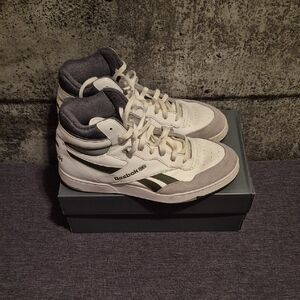 Reebok BB 4000 II White, Green and Gray Mid-Top Sneakers
